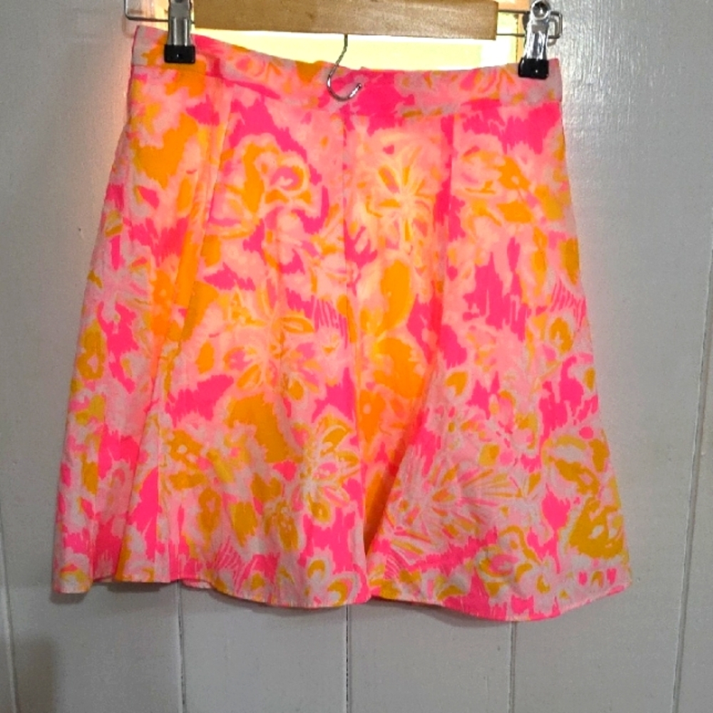 Lilly Pulitzer Womens/Juniors Skirt Kir Royal Pink Ooh La La Pink Gold Sz 00 EUC